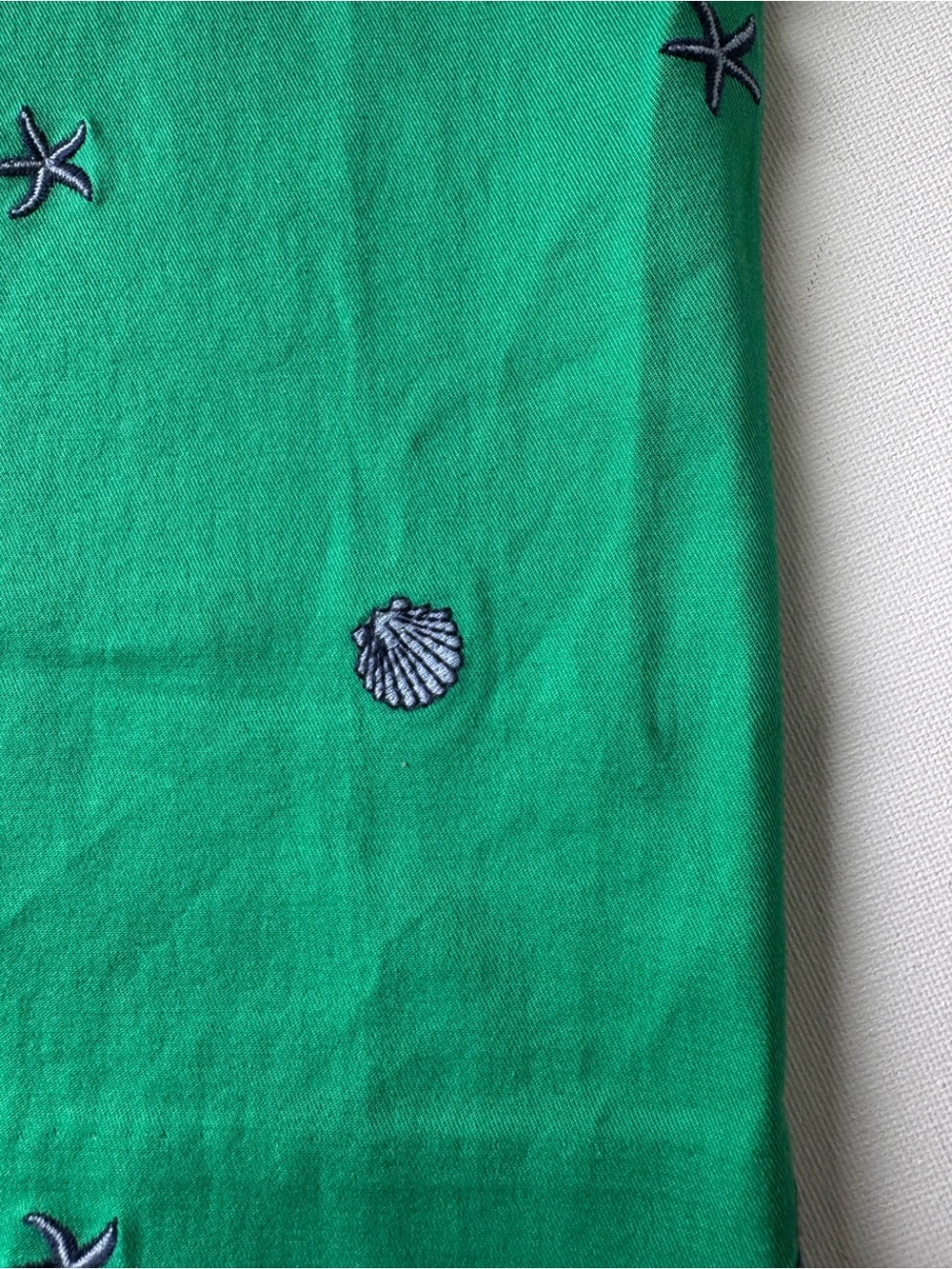 Talbots Green Embroidered Shell Motif Cropped Pants - Picture 13 of 16